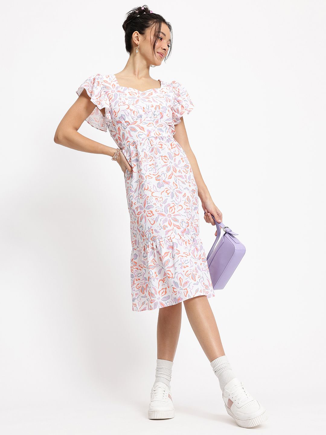 DressBerry Artsy Florals Twirl & Turn A-Line Dress