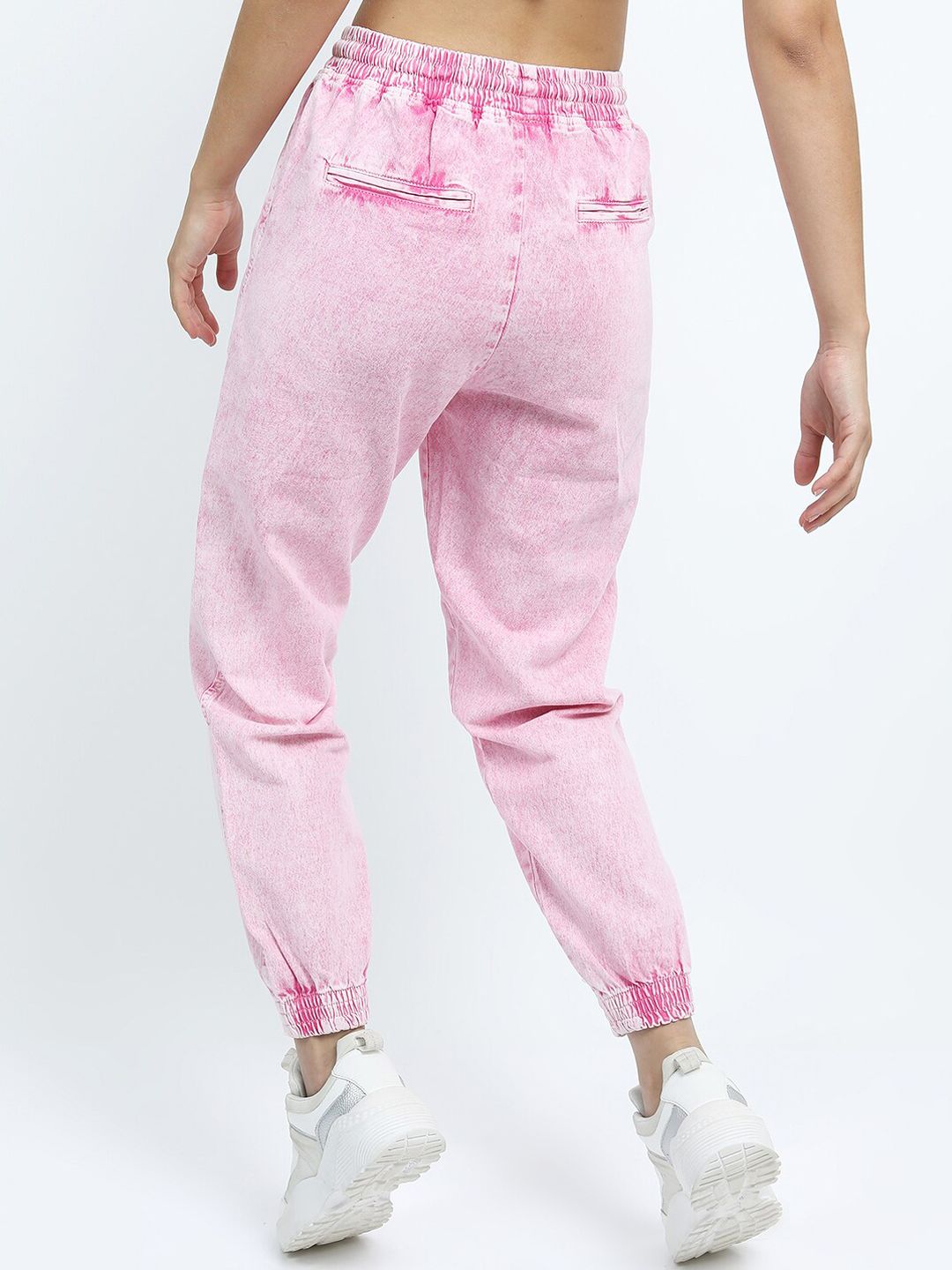 Tokyo Talkies Women Pink Cotton Jogger Jeans