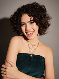 SASSAFRAS Green Strapless Corduroy Tube Top