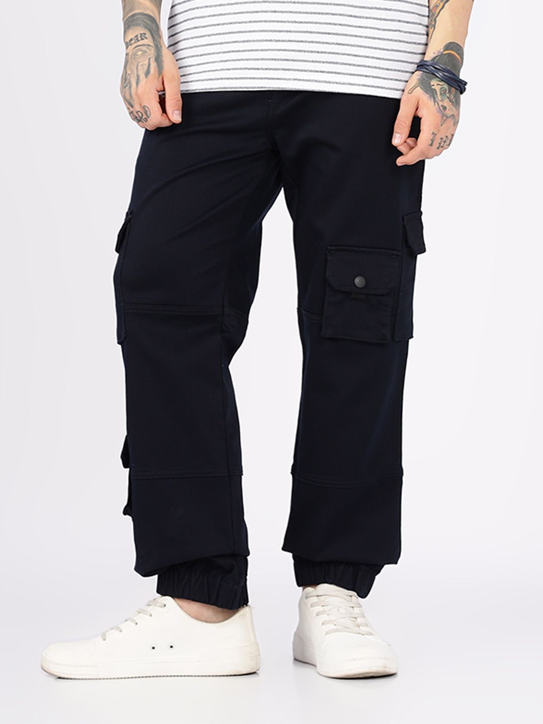 Eszett Lelaki Cotton Regular Fit Cargos Trousers