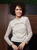 Athena Self Design Round Neck Top