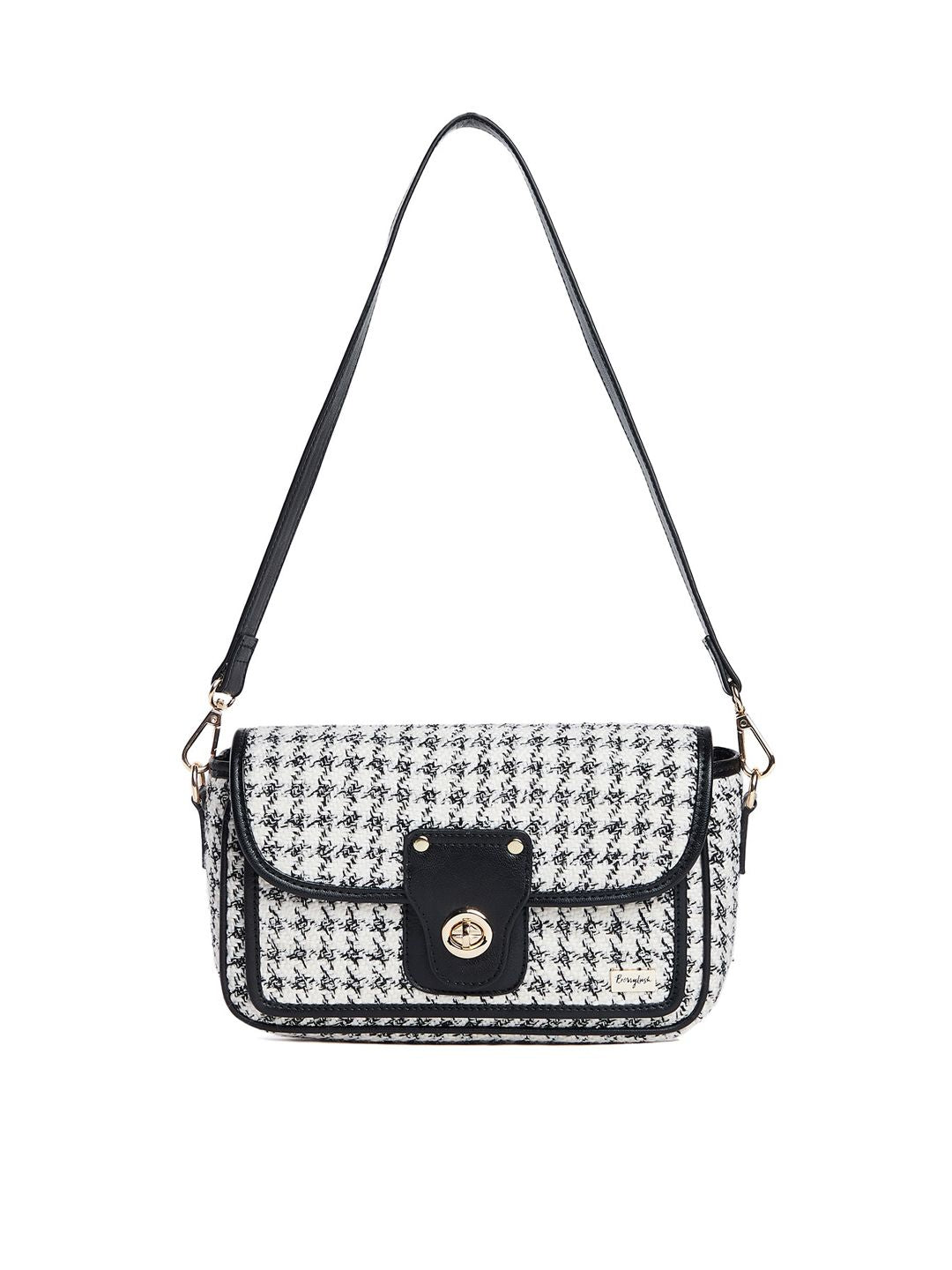 Berrylush White Textured Structured Shoulder Bag
