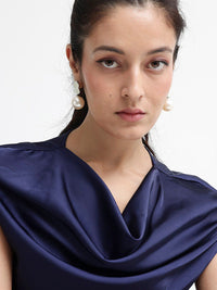 RAREISM Cowl Neck Extended Sleeves Gathered Top