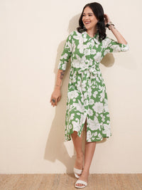 Vishudh Floral Print Shirt Dress