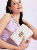 DressBerry Quilted Structured Shoulder Bag