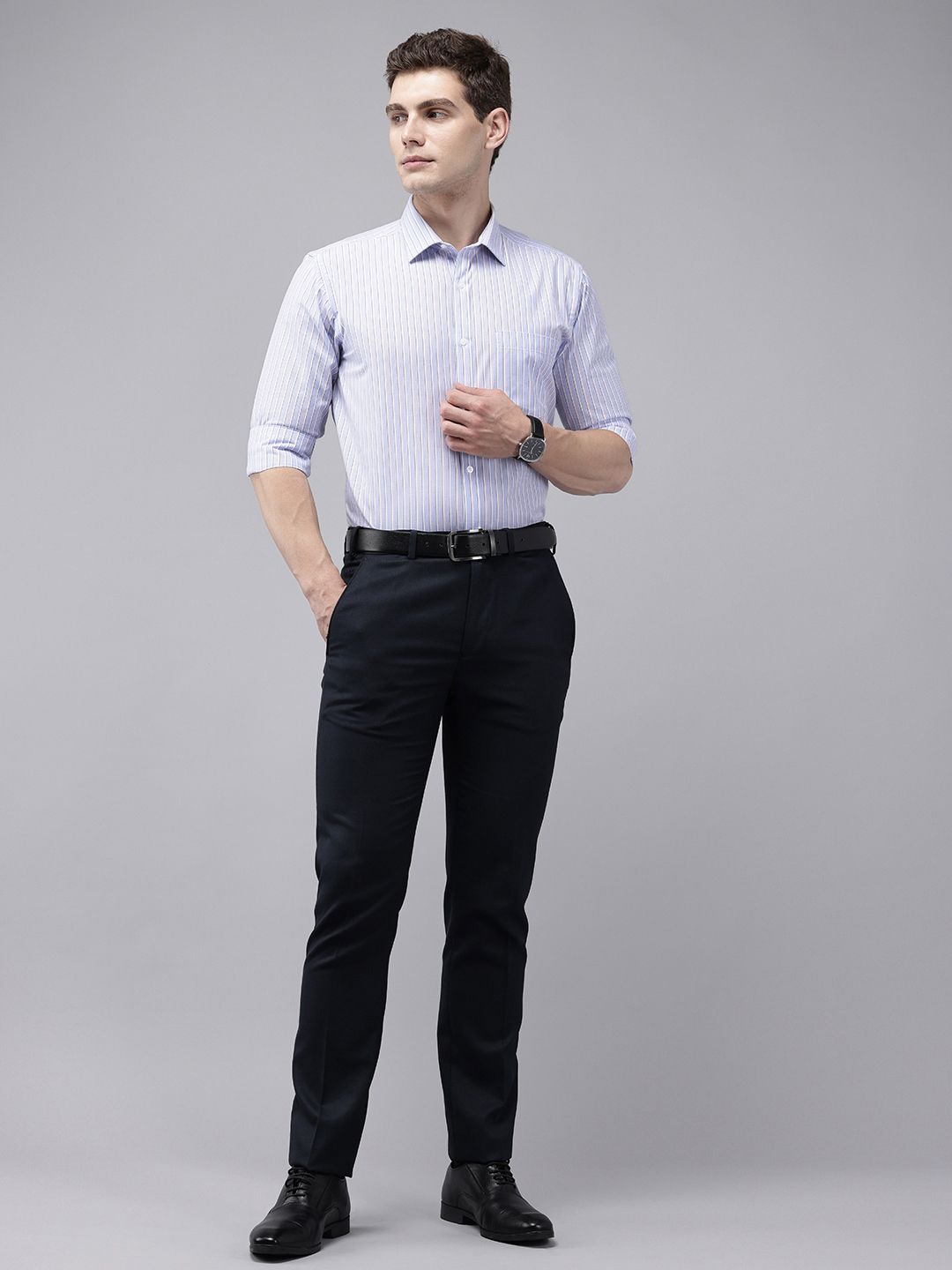 Park Avenue Slim Fit Vertical Stripes Formal Shirt