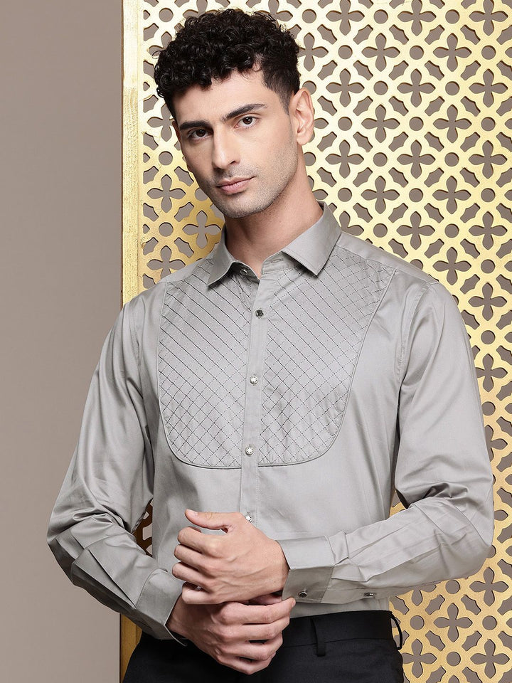 House of Pataudi Opaque Pure Cotton Party Shirt