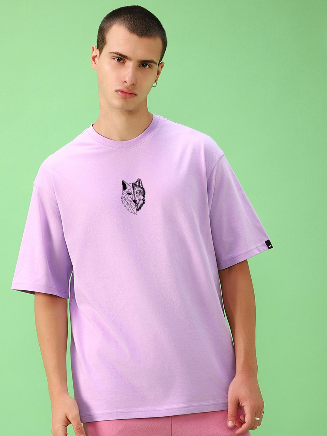 Bewakoof Graphic Printed Drop-Shoulder Sleeves Oversized Fit Cotton T-shirt