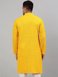 Jompers Mandarin Collar Chikankari Embroidered Kurta
