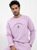 RARE RABBIT Men Nomic Logo Print Round Neck Sweatshirt