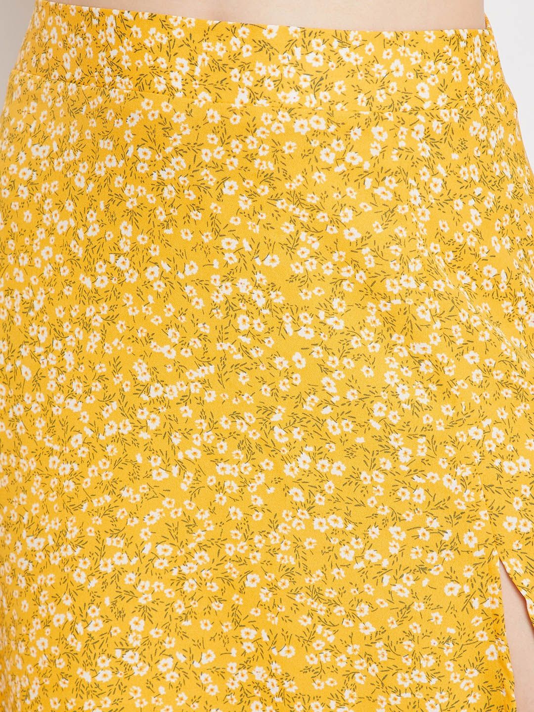 Berrylush Women Floral Printed High Rise Pencil Skirt