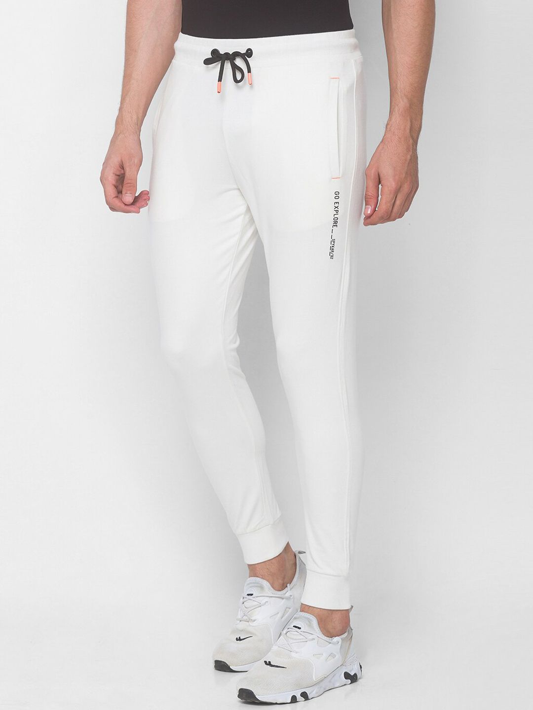 SPYKAR Men White Joggers Trousers