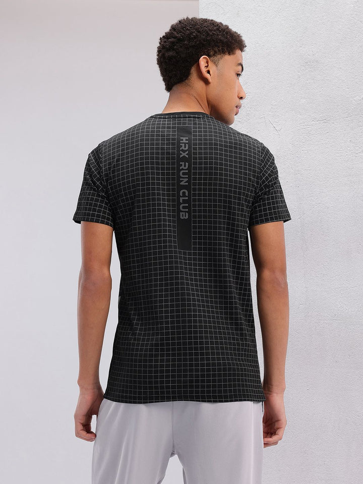 HRX by Hrithik Roshan Men Checked Rapid-Dry Running T-shirt