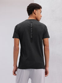 HRX by Hrithik Roshan Men Checked Rapid-Dry Running T-shirt