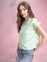 DressBerry Floral Print Extended Sleeve Shirt