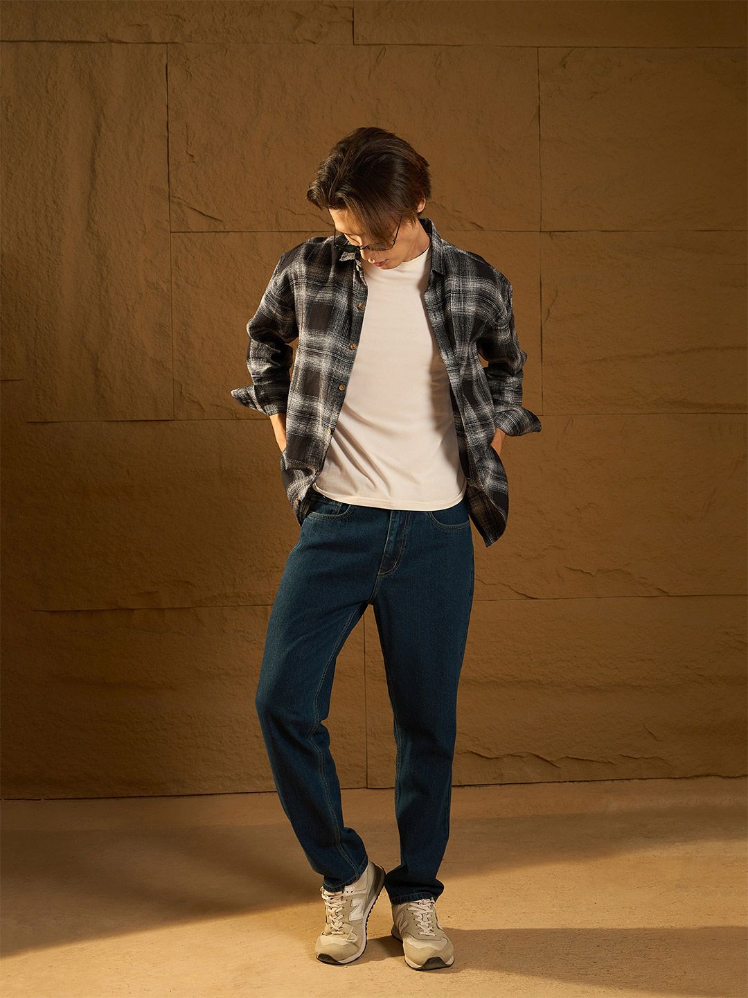 Dennison Men Drop Shoulder Oversized Checked Shirt