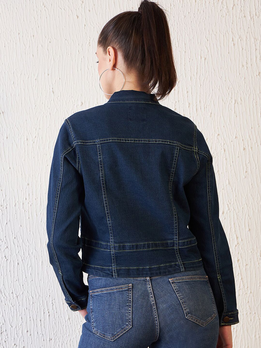 Antheaa Blue Washed Baggy Fit Denim Jacket