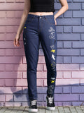 DressBerry Women Printed Mom Fit Jeans