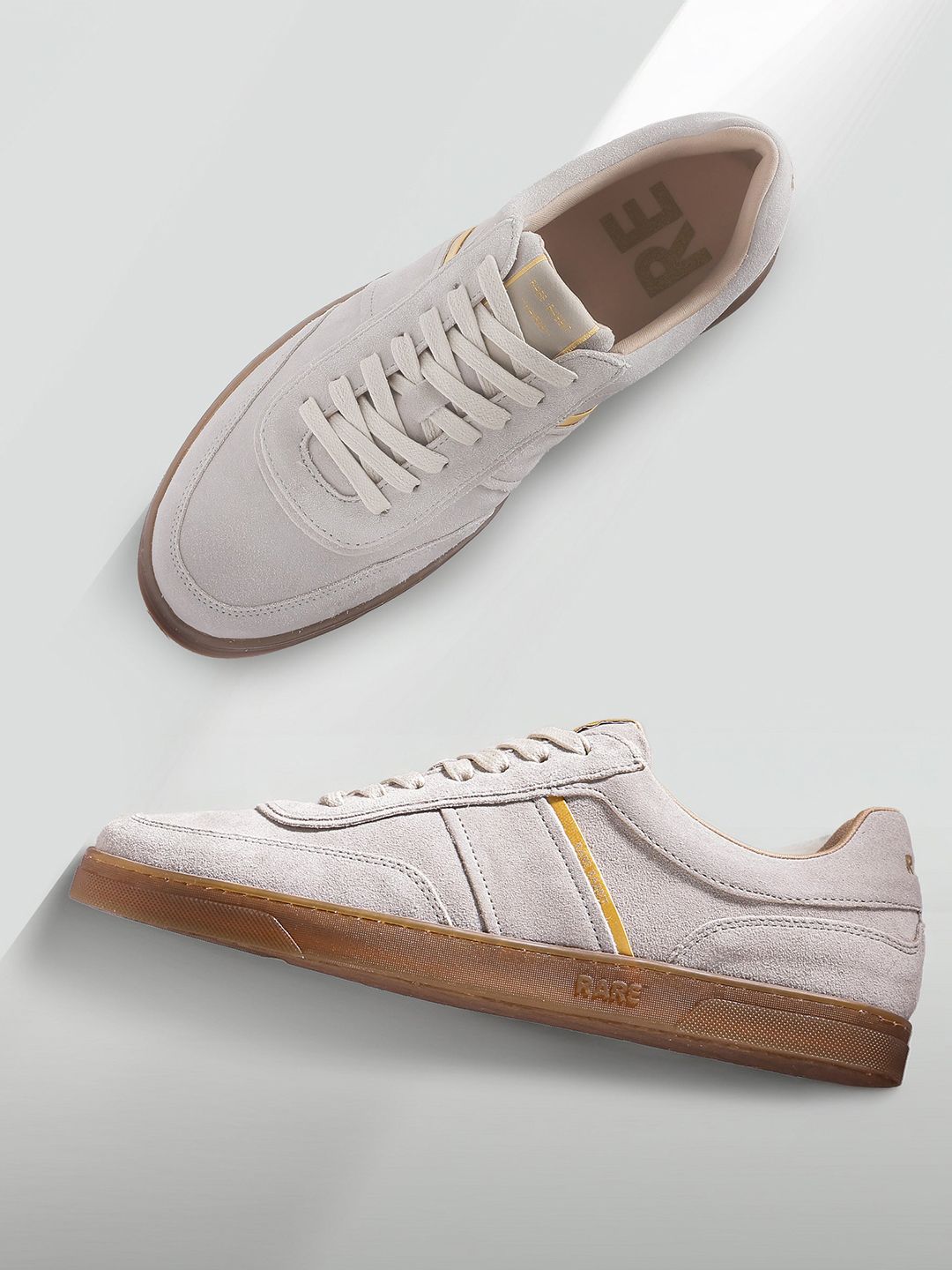 RARE RABBIT Men Striped Round Toe Sneakers