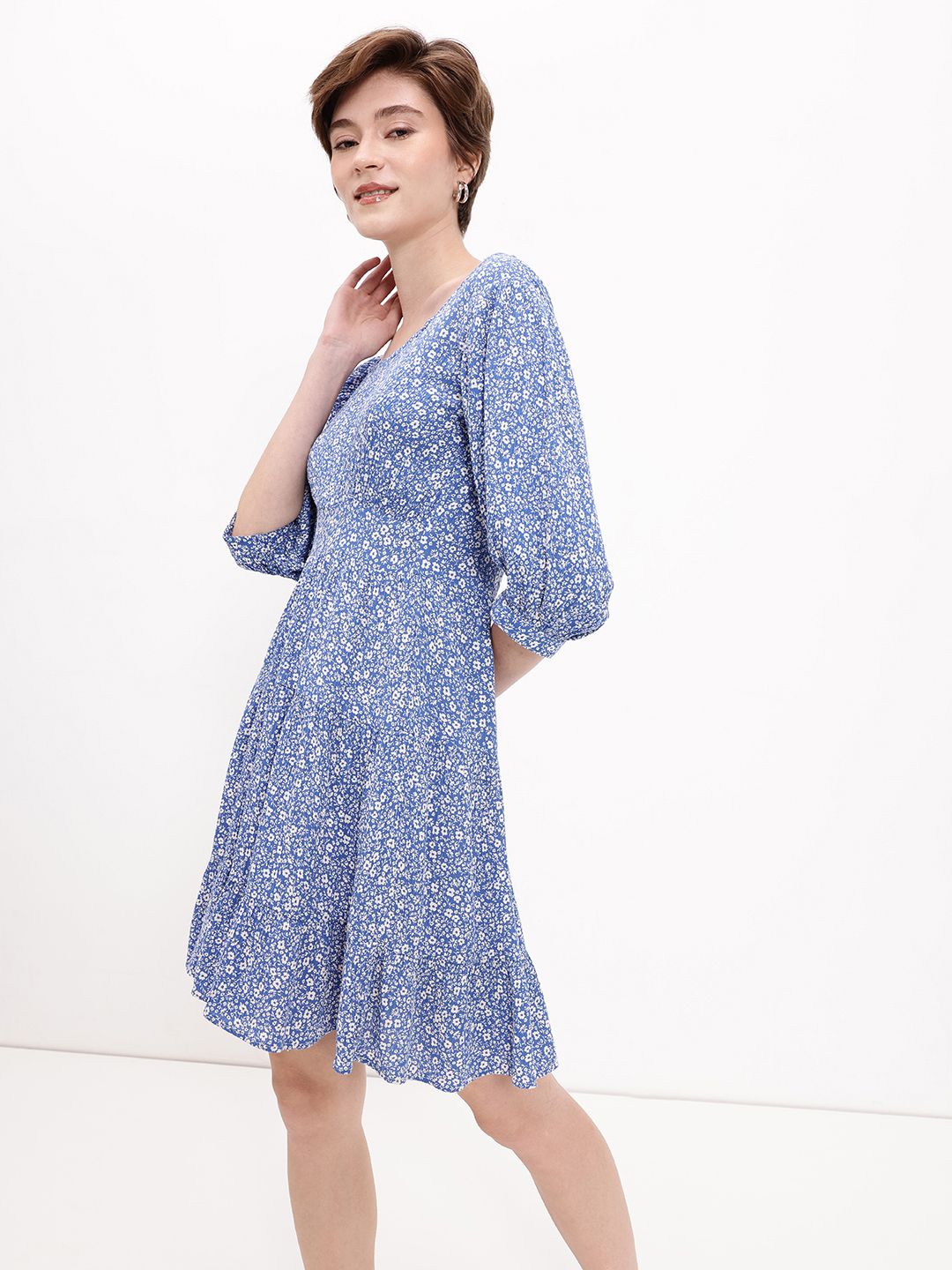 DressBerry Stacked Tiers Floral Frolic Dress