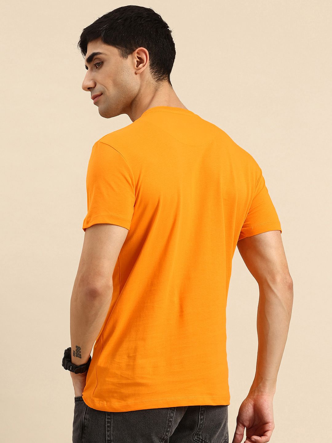 Being Human Pure Cotton Floral Printed Slim Fit T-shirt