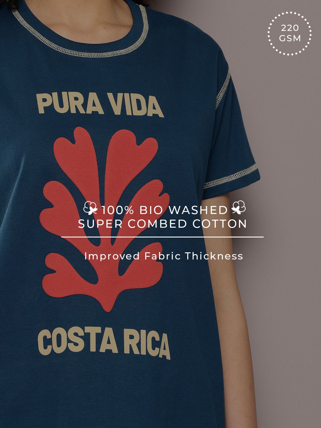 DILLINGER Women Graphic Printed Embossed Oversized T-shirt