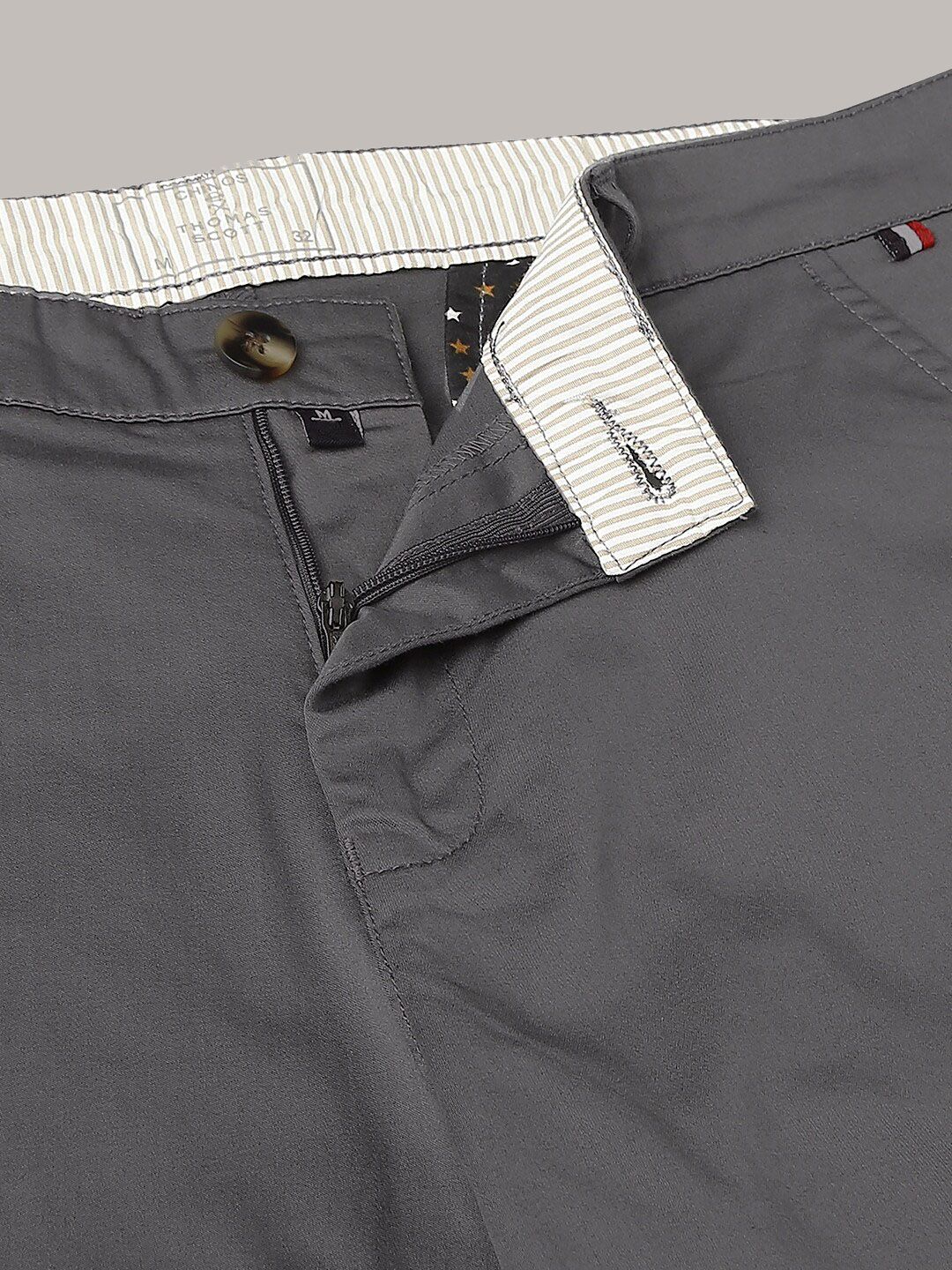 Thomas Scott Men Grey Slim Fit Easy Wash RegularChinos Trousers