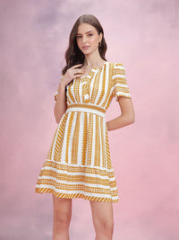 DressBerry Geometric Printed A-Line Dress