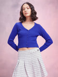 DressBerry Ribbed Crop Length Acrylic Cardigan