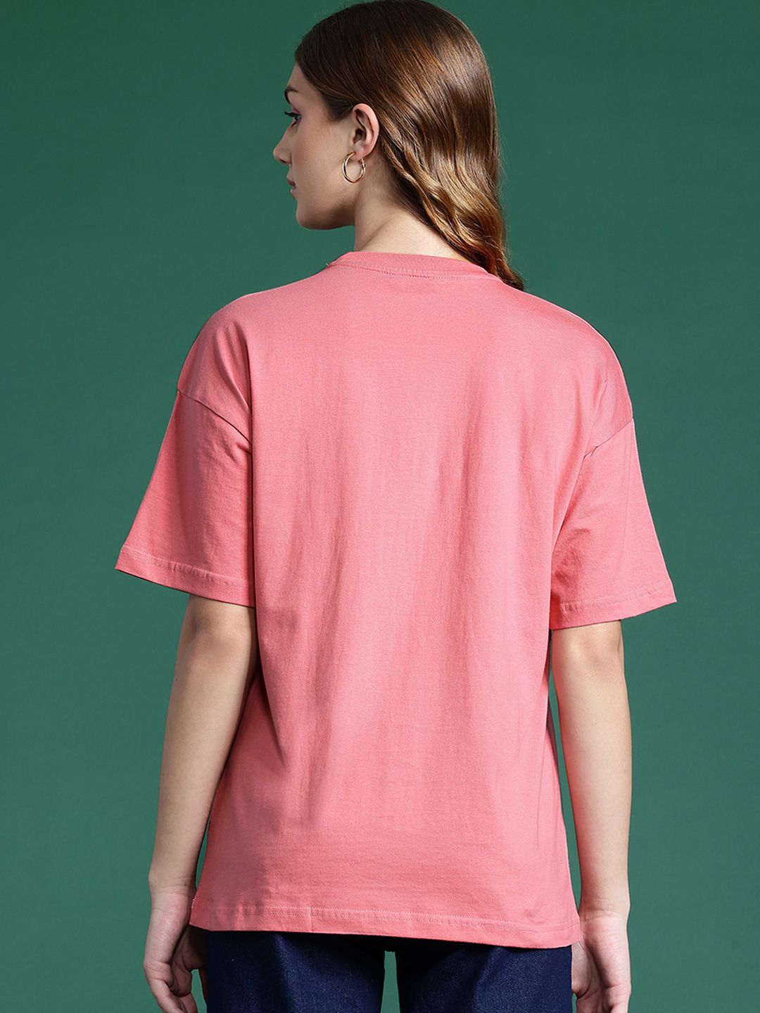 DressBerry Graphic Printed Drop-Shoulder Sleeves T-shirt