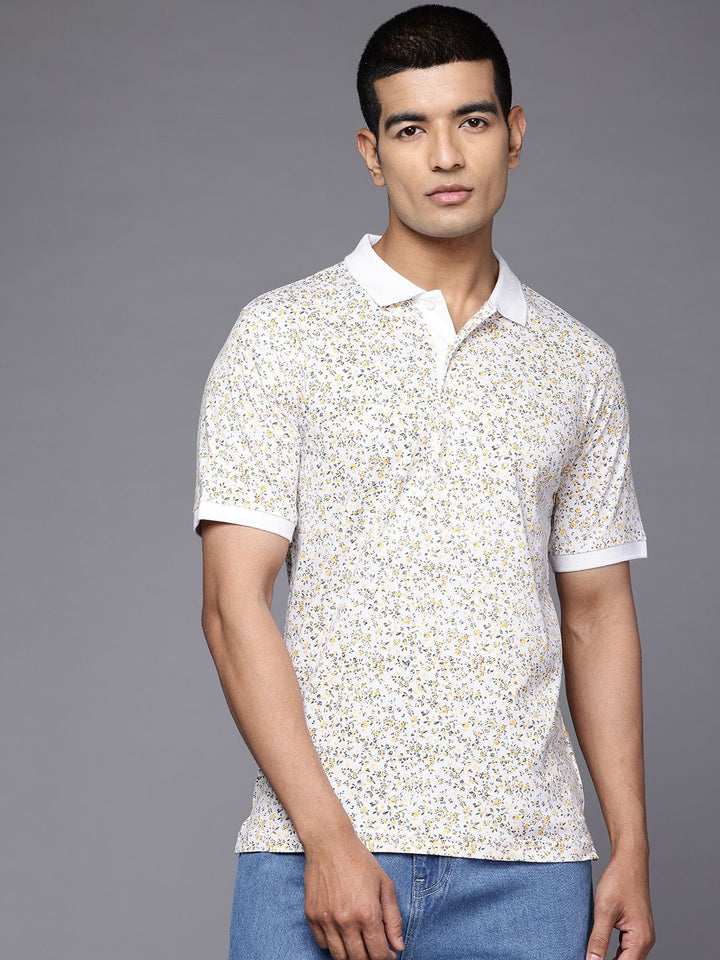 Raymond Printed Polo Collar Pure Cotton Slim Fit T-shirt