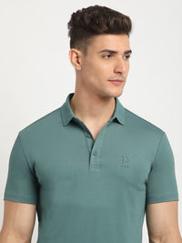 THE BEAR HOUSE Polo Collar Short Sleeves Slim Fit T-shirt
