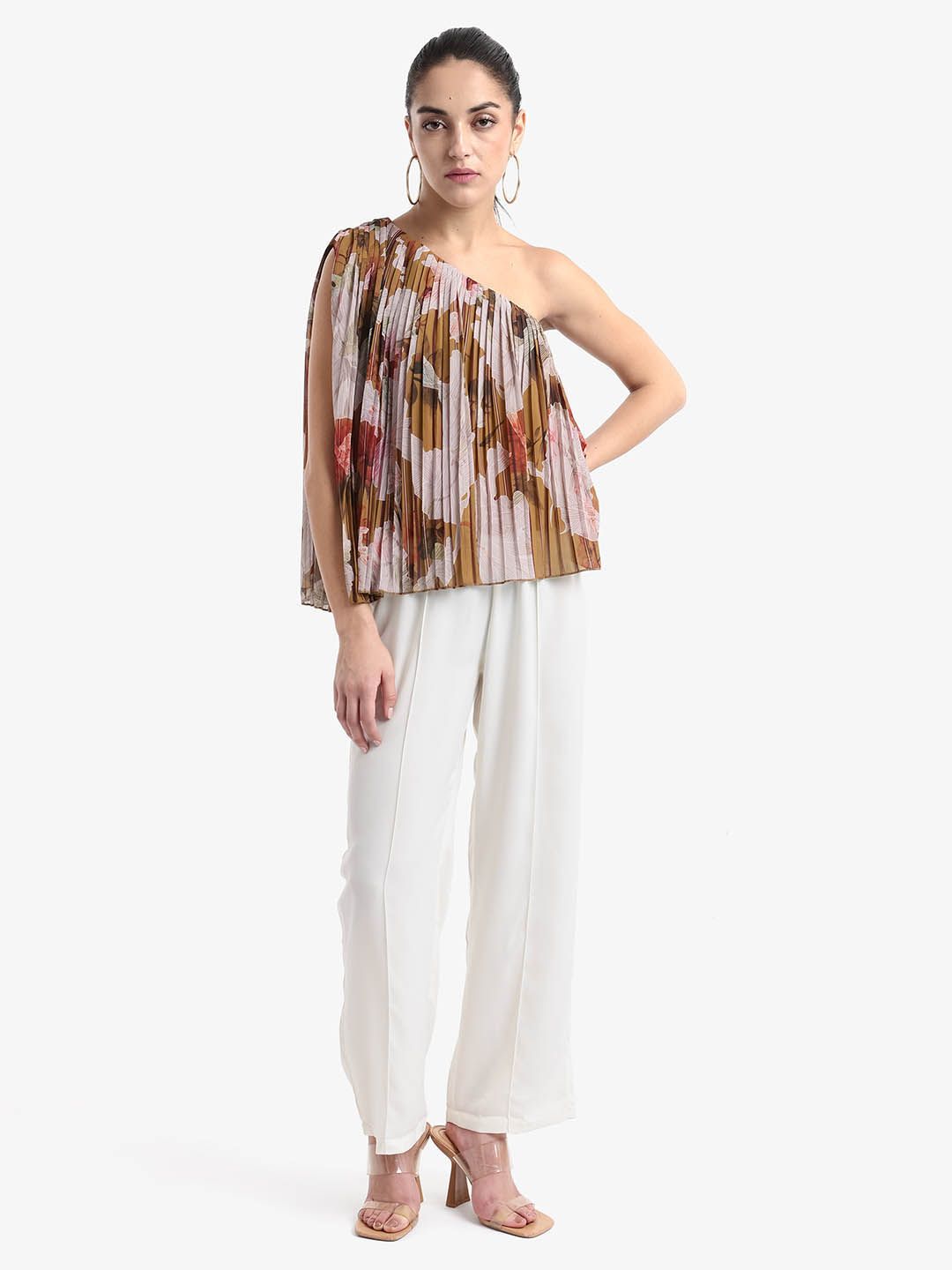 RAREISM Women Floral Printed Sleeveless A-line Top