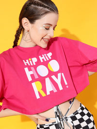 STREET 9 Women Fuchsia Comic Tshirt