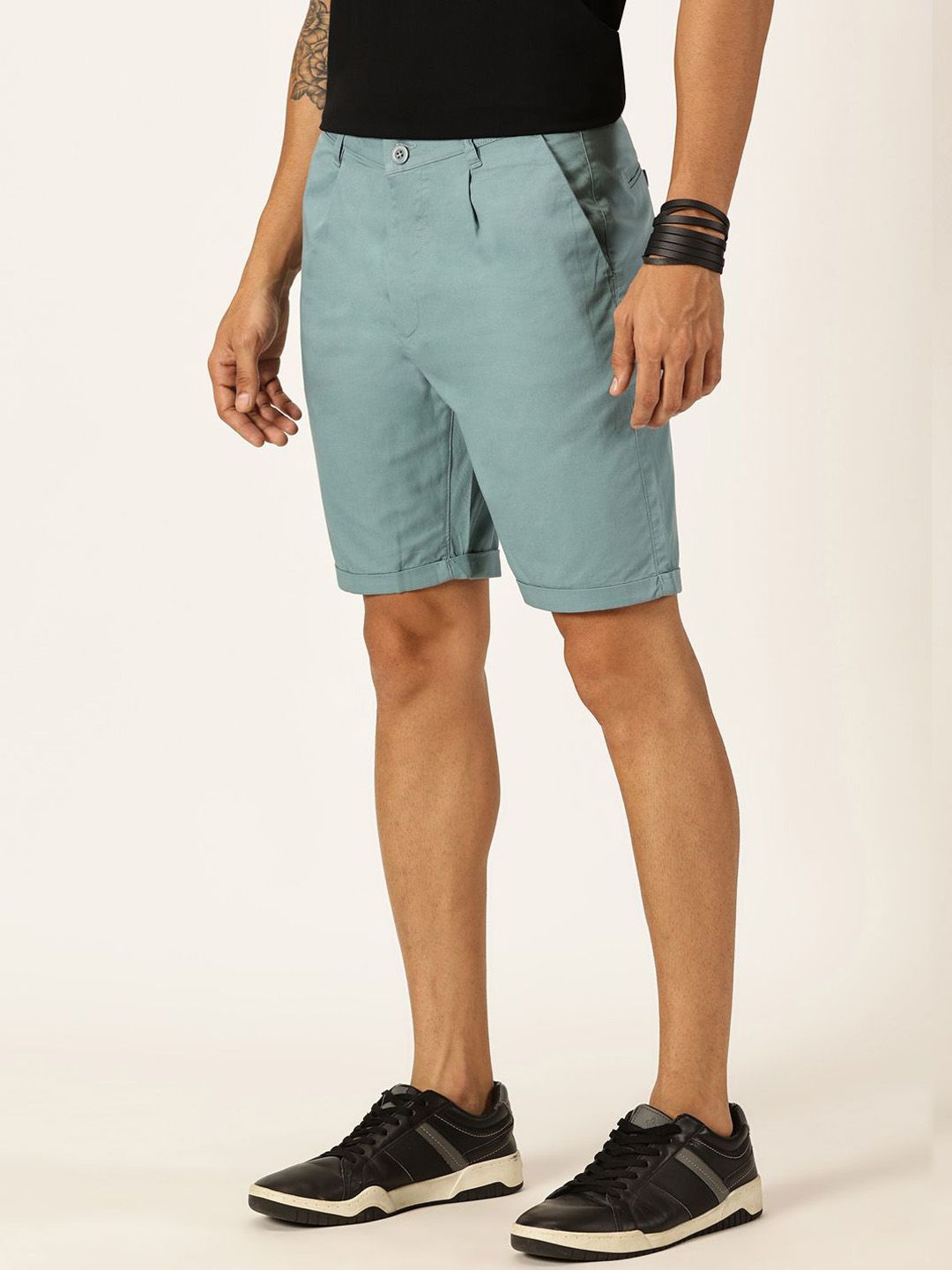 Thomas Scott Men Mid-Rise Cotton Casual Shorts