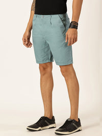 Thomas Scott Men Mid-Rise Cotton Casual Shorts