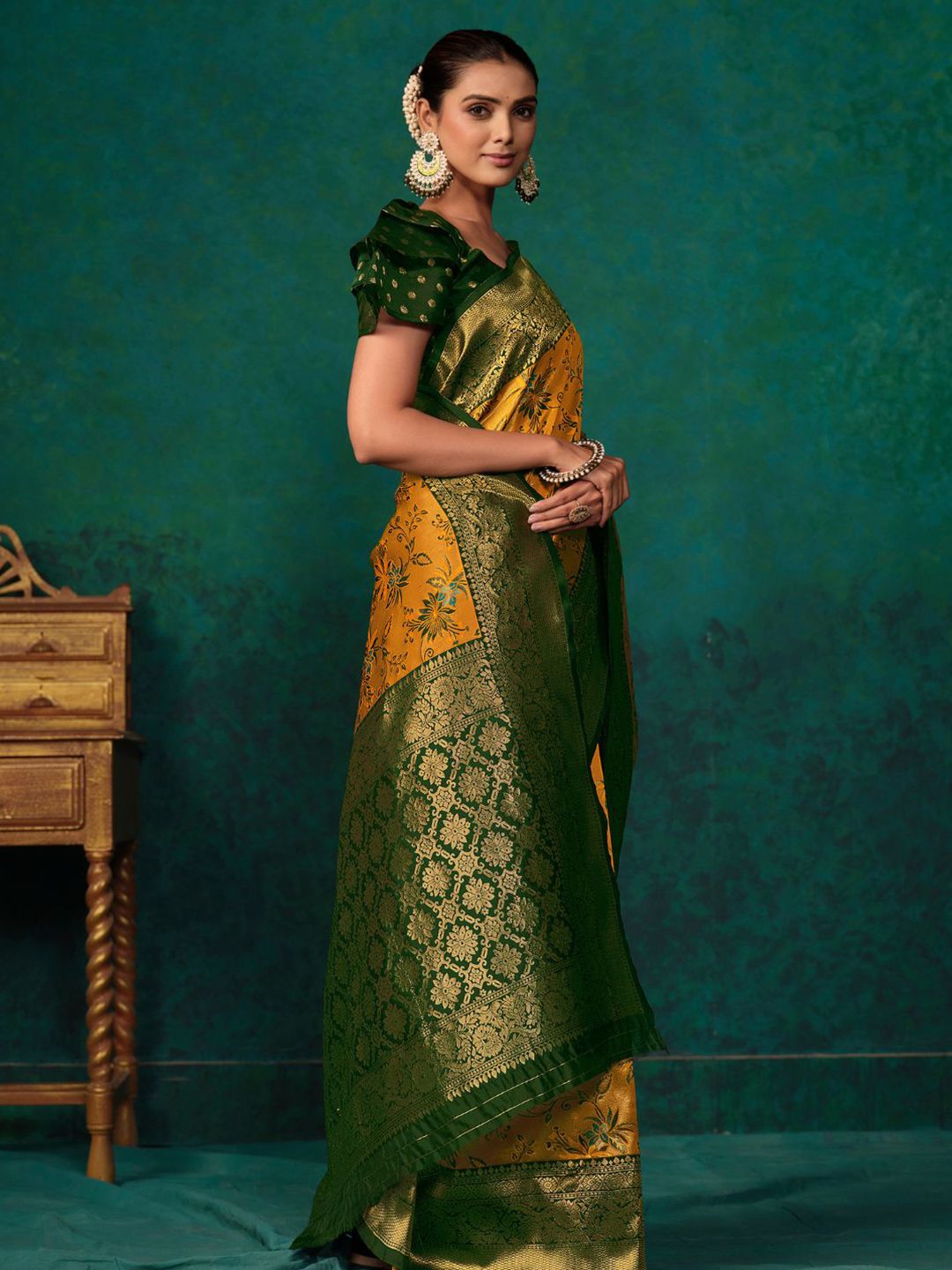 KALINI Woven Design Zari Paithani Saree