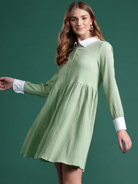 DressBerry Pleated Shirt Dress
