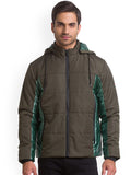 Being Human Men Olive Green Striped Longline Tailored Jacket