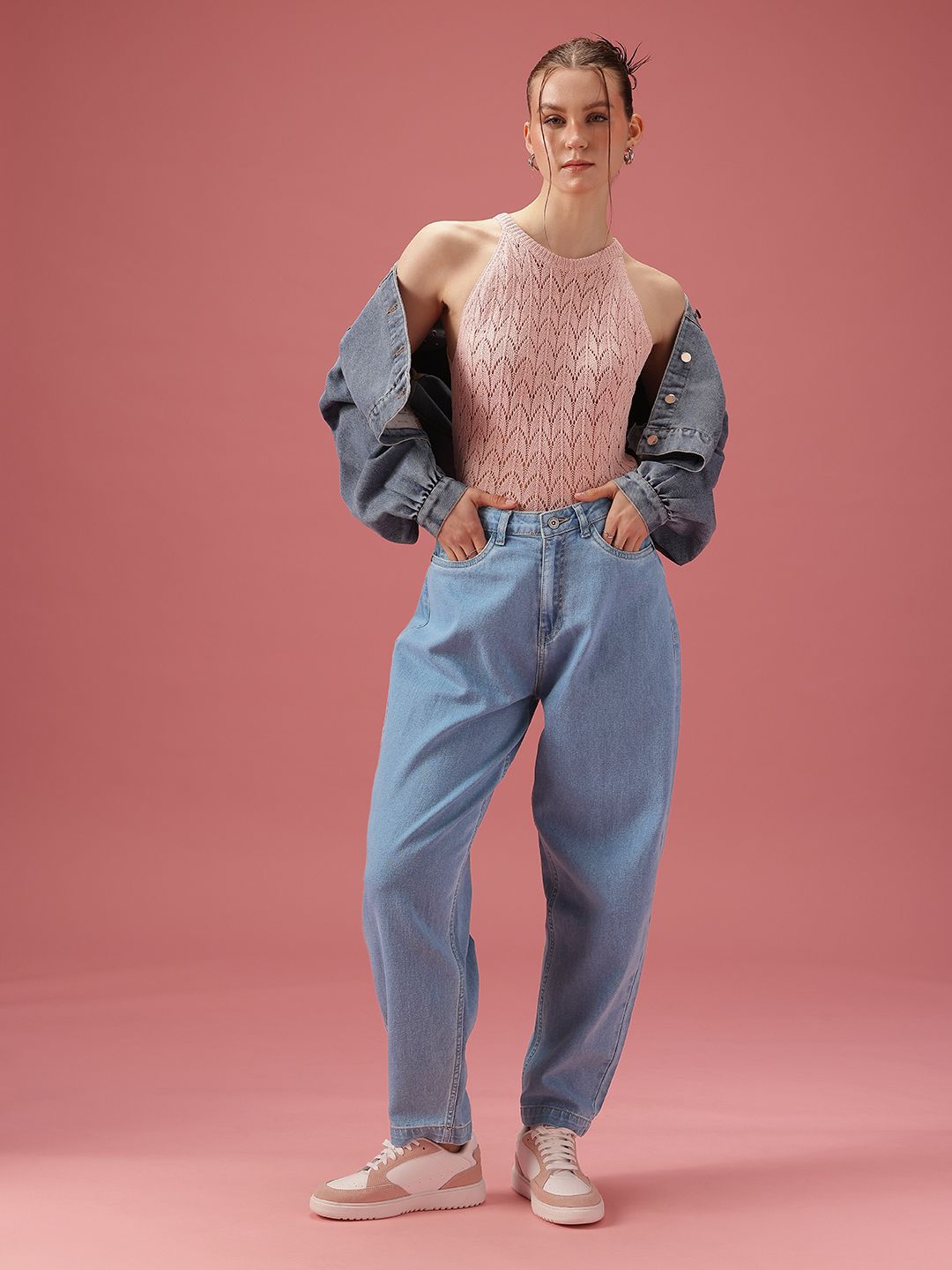 DressBerry Women Slouchy Fit High-Rise Light Fade Stretchable Jeans