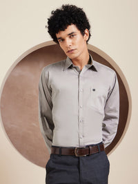 DENNISON Smart Solid Opaque Pure Cotton Satin Shirt