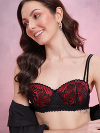 DressBerry Floral Laced Full Coverage Heavily Padded Bra DRM-DB-MK23A