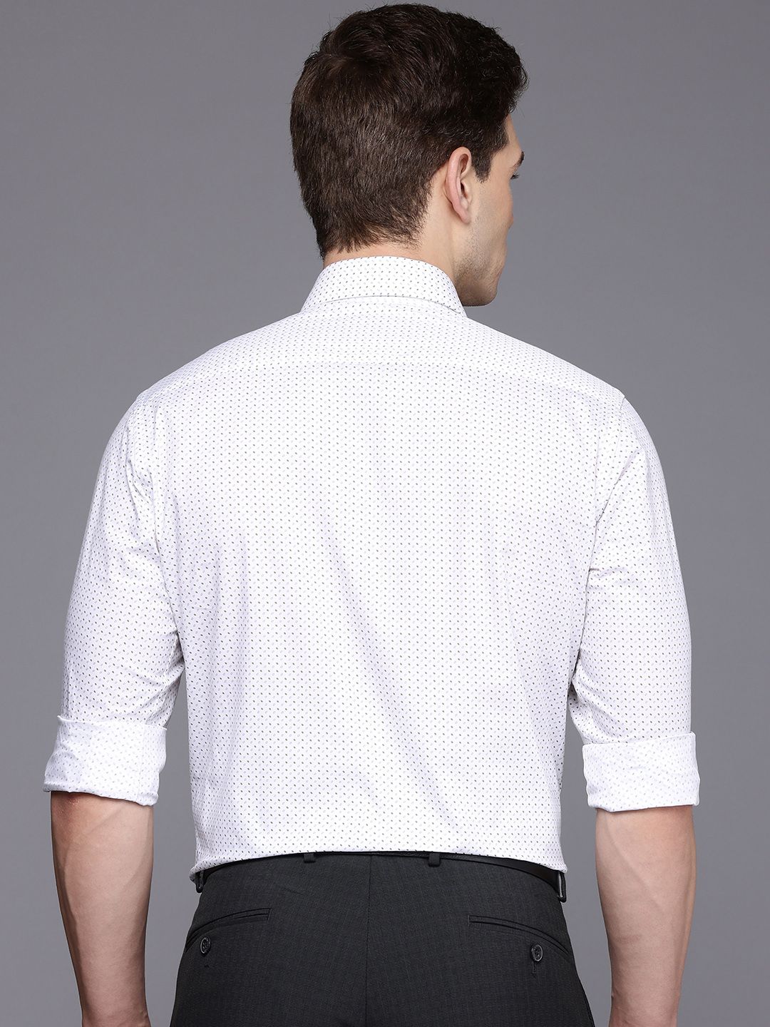 Raymond Slim Fit Micro Ditsy Printed Pure Cotton Formal Shirt