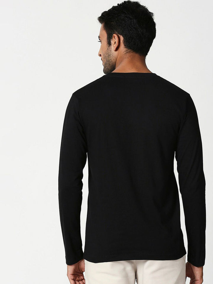 Bewakoof Men Black & Yellow Printed Round Neck T-shirt