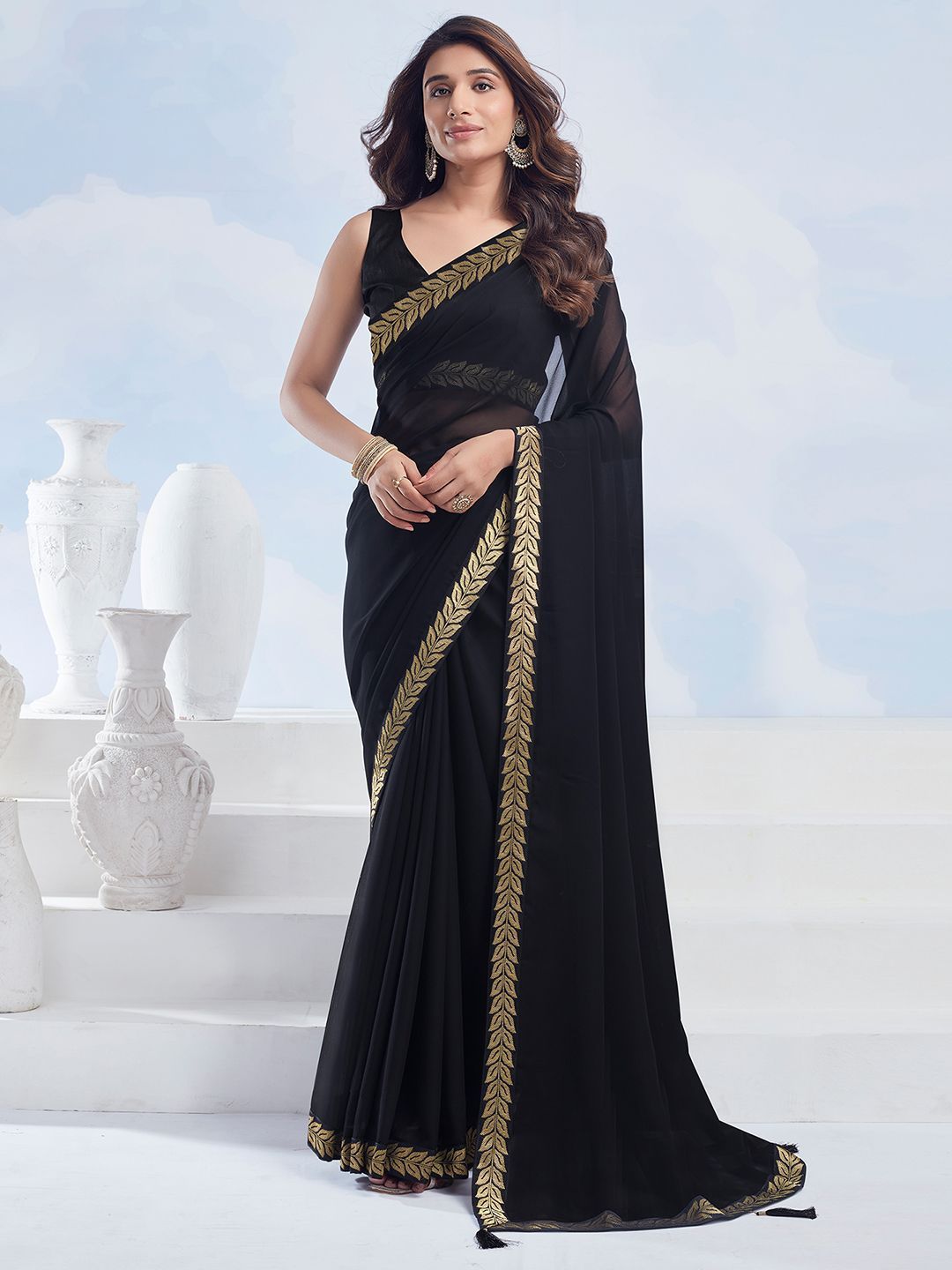 KALINI Woven Design Pure Georgette Saree