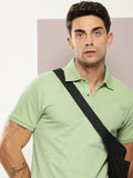 DILLINGER Men Polo Collar Honeycomb Structure T-shirt