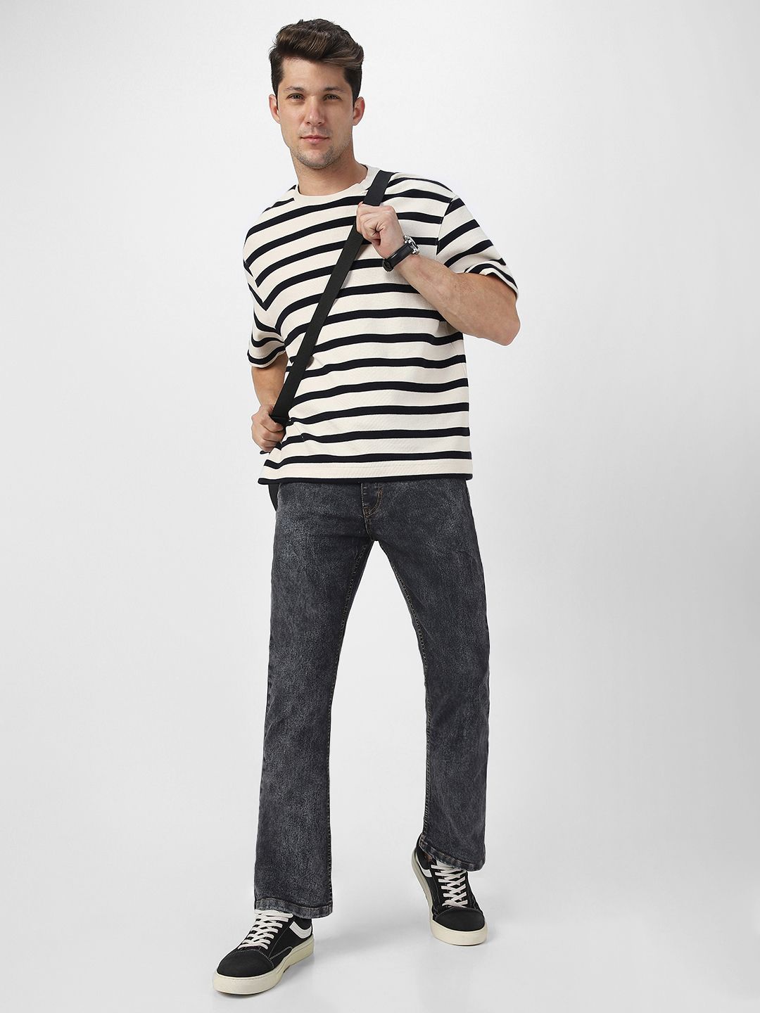 Urbano Fashion Men Bootcut Clean Look Heavy Fade Washed Stretchable Jeans