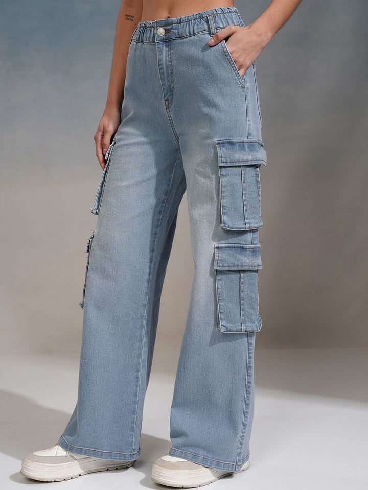 Tokyo Talkies Women Straight Fit Cargo Jeans