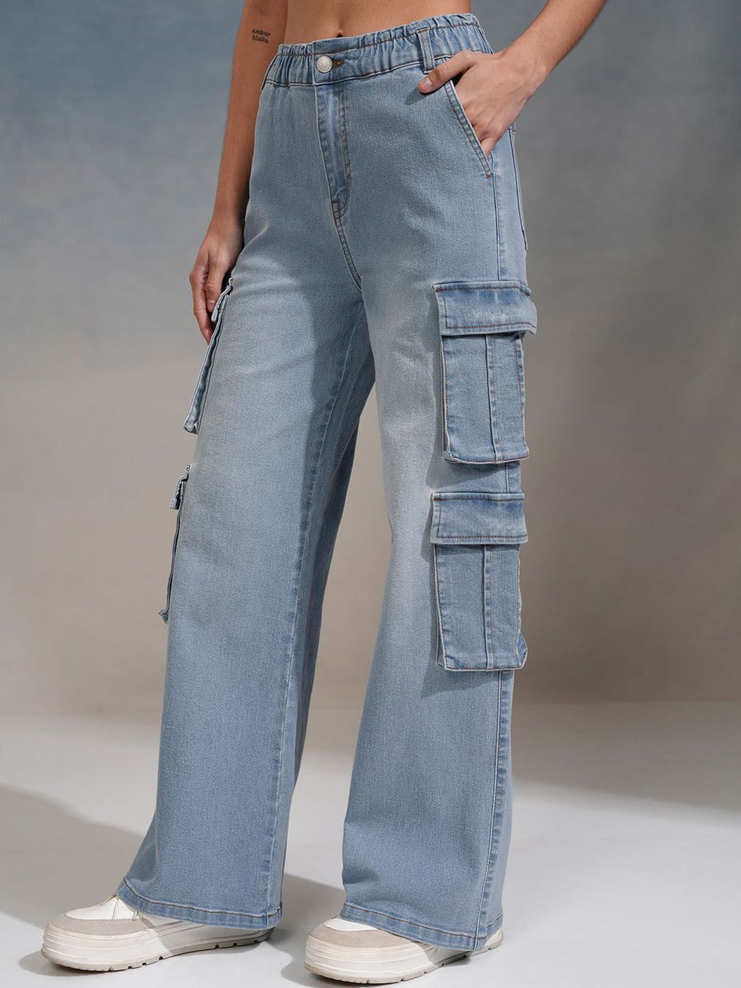 Tokyo Talkies Women Straight Fit Cargo Jeans