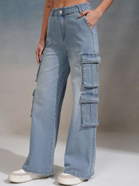 Tokyo Talkies Women Straight Fit Cargo Jeans